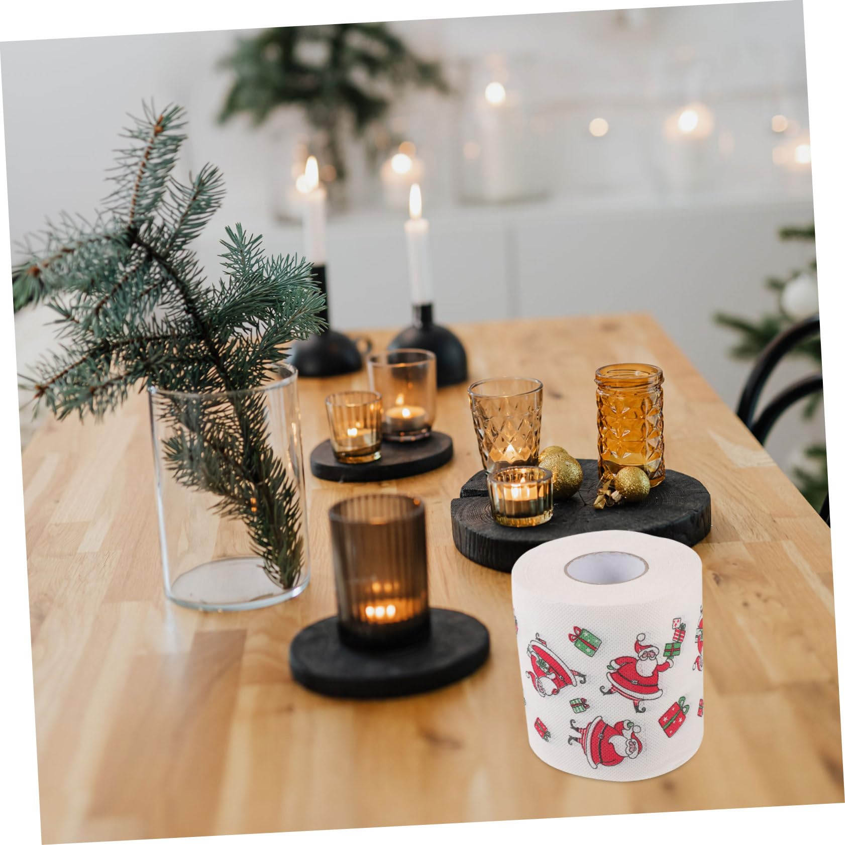 5 Tovaglioli Natalizi Igienica Spessa e Assorbente con Disegni Festivi Albero e Regali per Cucina e Natale