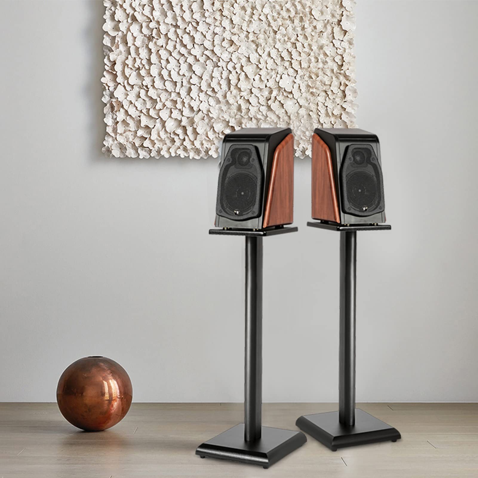 Bardzo wysokie uchwyty głośnikowe do głośników półkowych, solidne nośniki audio HiFi, redukują wibracje, idealne do monitorów kina domowego i studyjnego, łatwa instalacja, 60