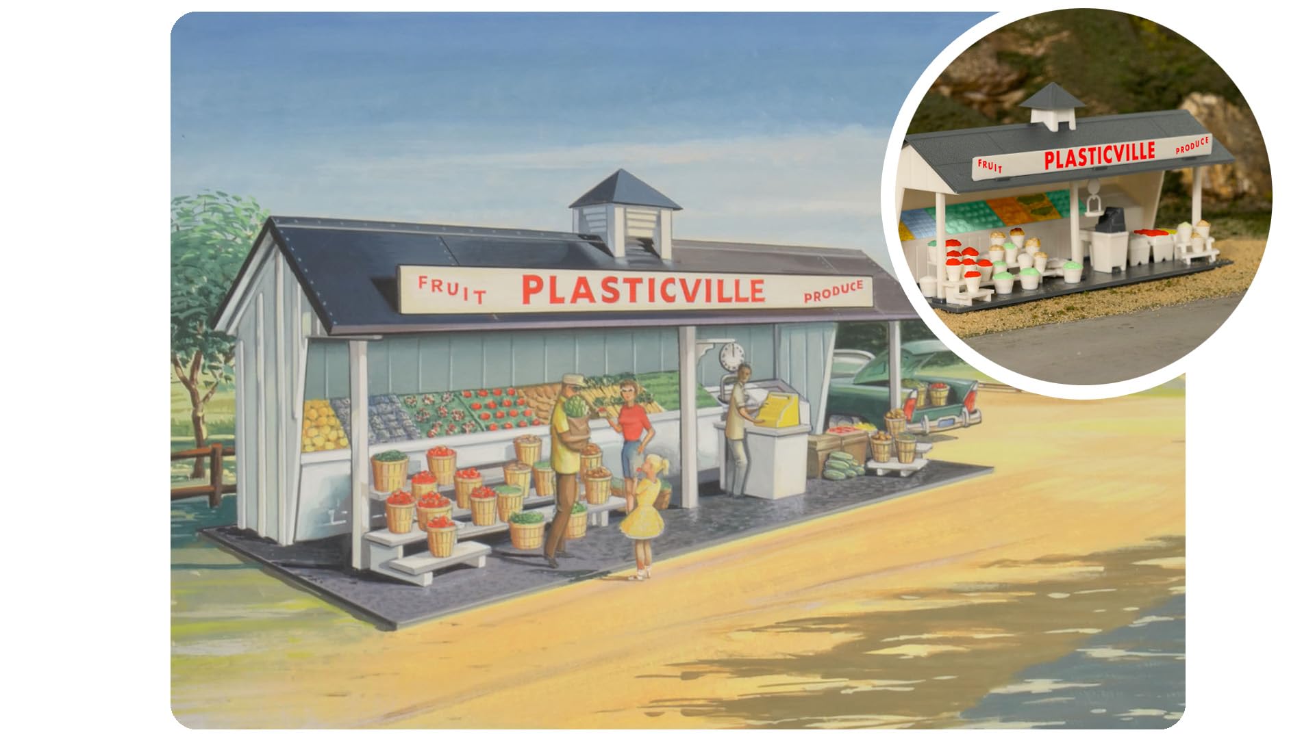 Bachmann Trains - PLASTICVILLE® U.S.A. 75TH Anniversary Roadside Stand KIT - O Scale