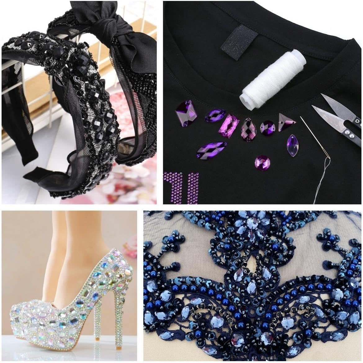 650 Pcs Acrylic Large Sew on Rhinestones Setting Crystal Gems Diamond Stone 2 Holes Flatback Rhinestones for Jewelry Clothes Shoes Bag Costume (Yellow Colour System) - Image 6