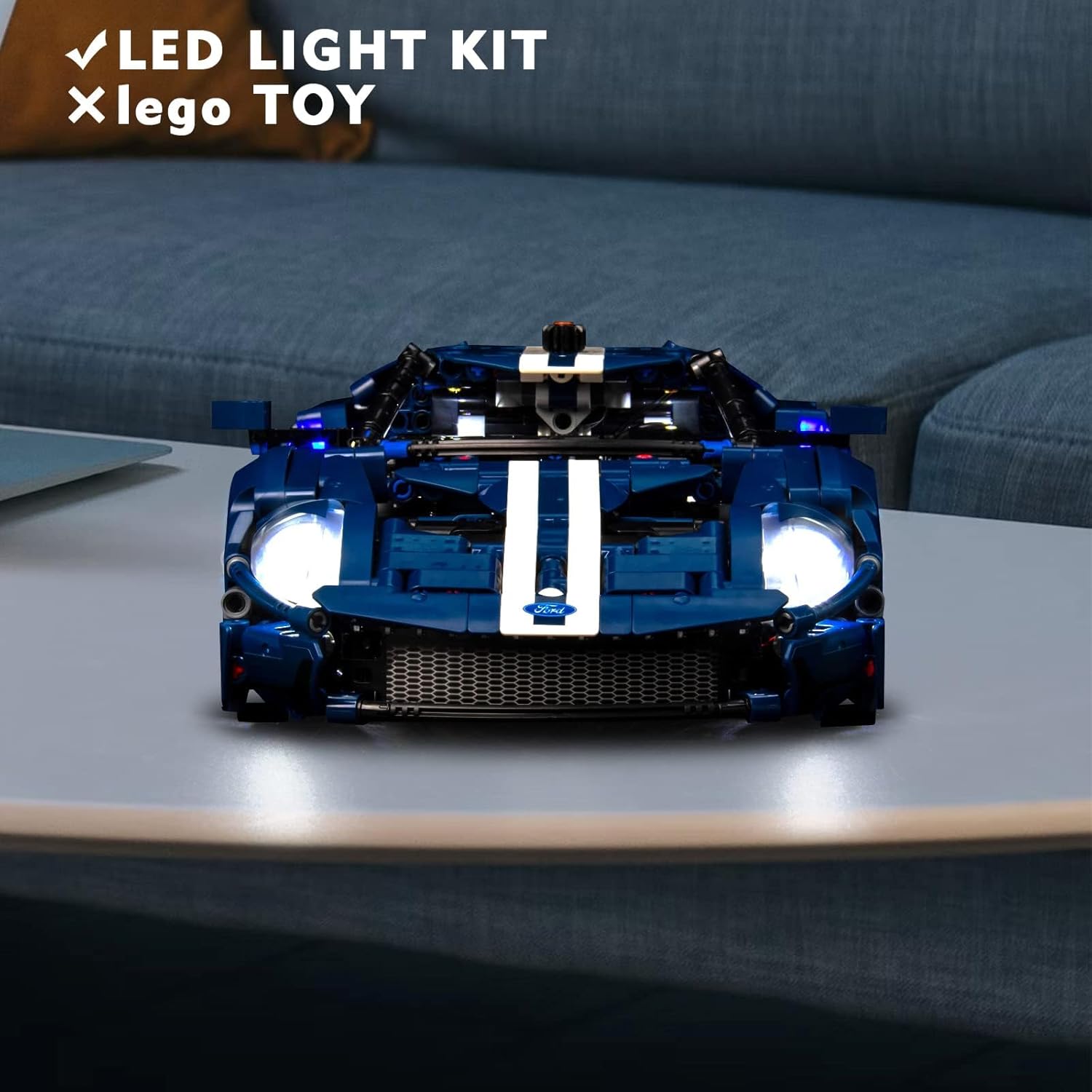 VONADO LED Light Kit for Lego 2022 Ford GT 42154, DIY Technic Ford GT Light Kit Compatible with Lego Car (NO Model)