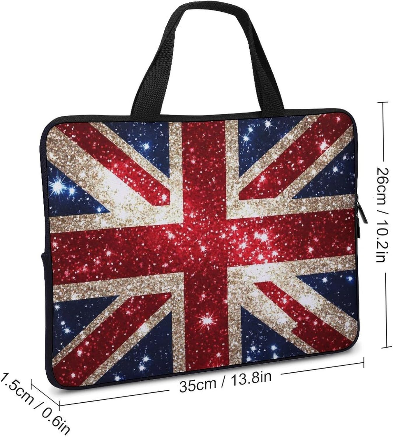 England Shining UK Flag Print Laptop Bag Lightweight Computer Bag Carrying Case for Work Business