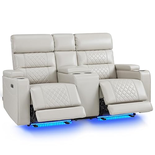 MCombo Power Recliner Loveseat with Adjustable Headrest for Living Room,