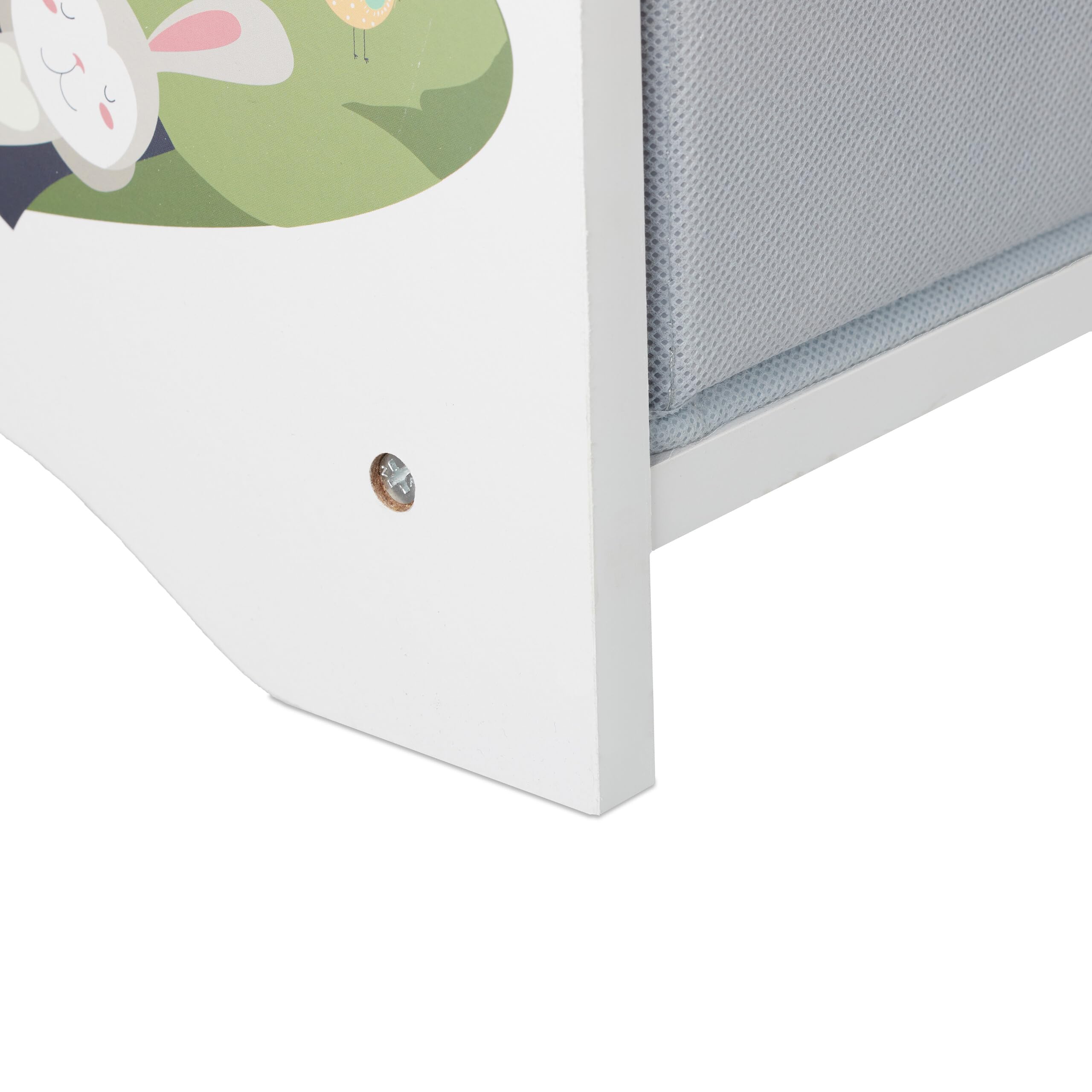 Relaxdays Estantería Infantil, 4 Cajas Tela, Mueble Juguetes, Librería Niños, 98 x 82,5 x 30 cm, Animales, Multicolor