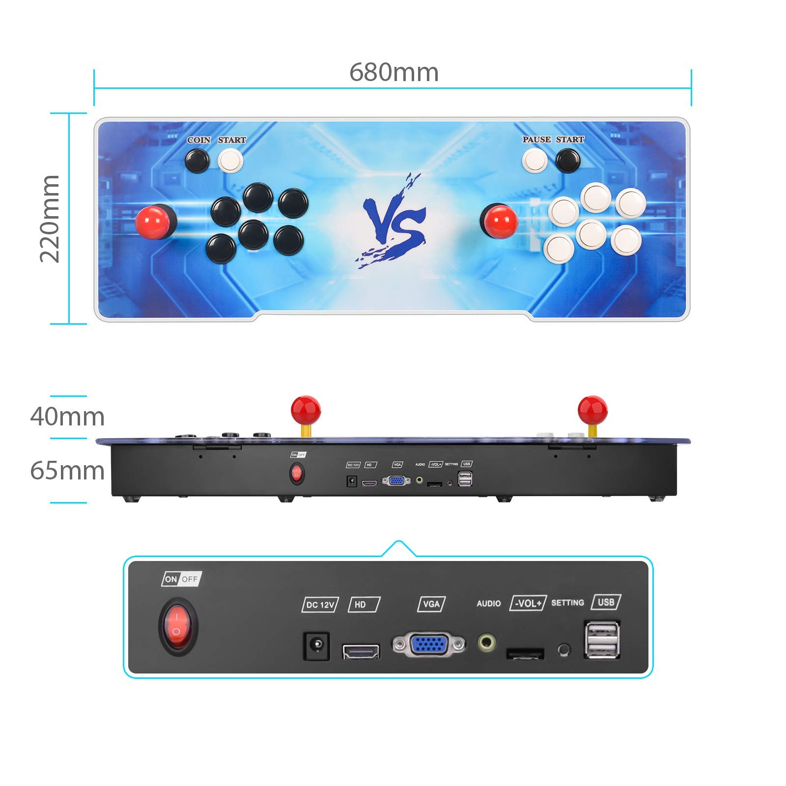 TAPDRA Pandora's Box 9D Multiplayer Joystick and Buttons Arcade Console,  Arcade Games Machines for Home, 9800 Retro Classic Video Games All in One,  Advanced CPU Compatible with HDMI : Amazon.com.au: Electronics