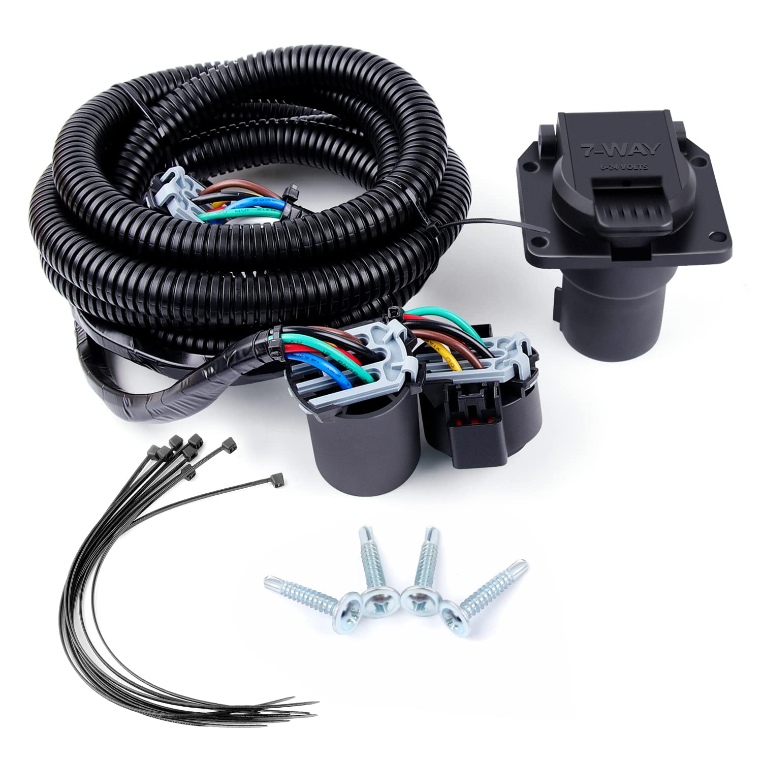 Zhushan 7-Foot 7 Pin Trailer Wiring Harness Extension 56070