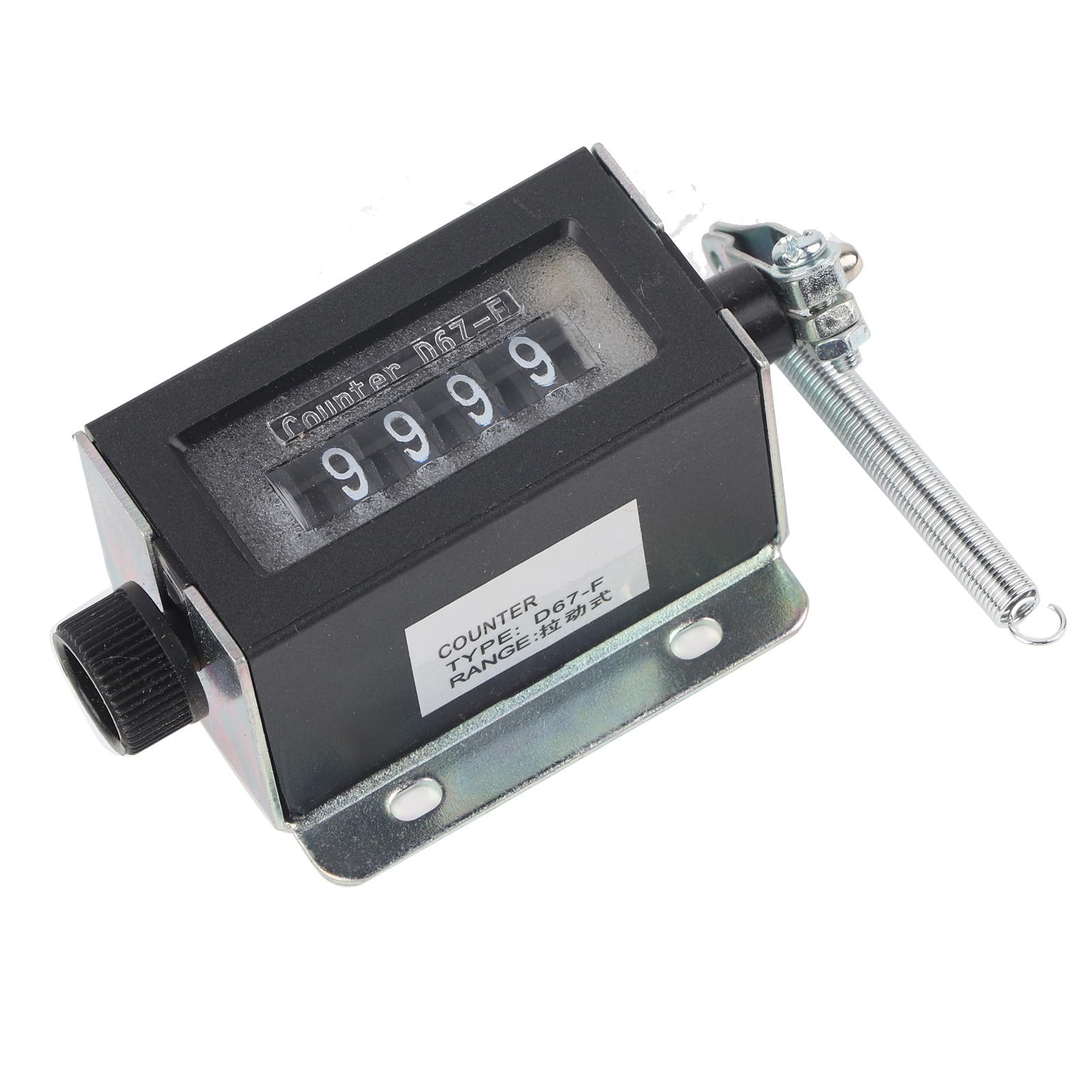 Contatore Meccanico Manuale a 5 Cifre, Tipo Pull, 0-99999, Azzerabile, per Conteggio Industriale, Fissaggio a Vite, Modello D67F