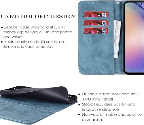 Miniatura 8 de Havaya Funda tipo cartera para Samsung Galaxy A54 0.18 oz para Samsung Galaxy A54 5G, funda con tarjetero y ranuras para tarjetas de crédito
