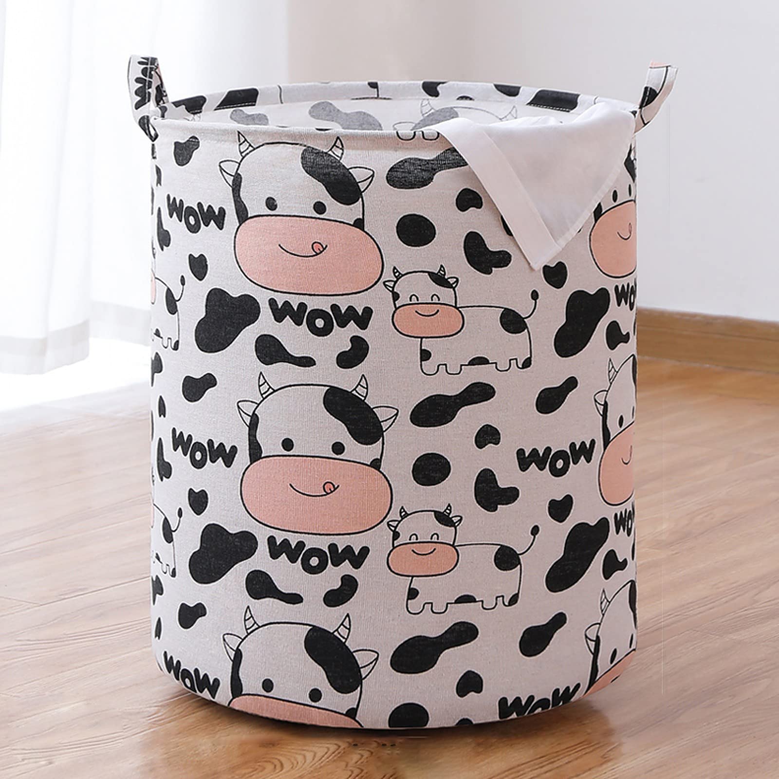 Wolpin Laundry Bag Waterproof Toy Storage, Laundry Storage Dirty Clothes Basket Organizer with Handles Foldable Large (63 L) - Cow Print White (B09RZJTFLF) Amazon Price History, Amazon Price Tracker
