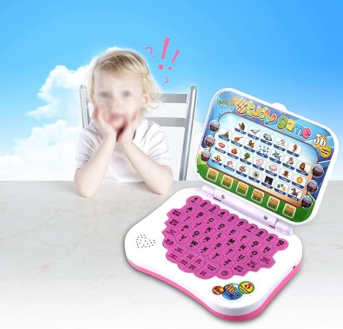 Miniatura 9 de Alomejor Portátil para niños, bebé bilingüe educativo electrónico aprendizaje juguetes niños juego de computadora para regalos