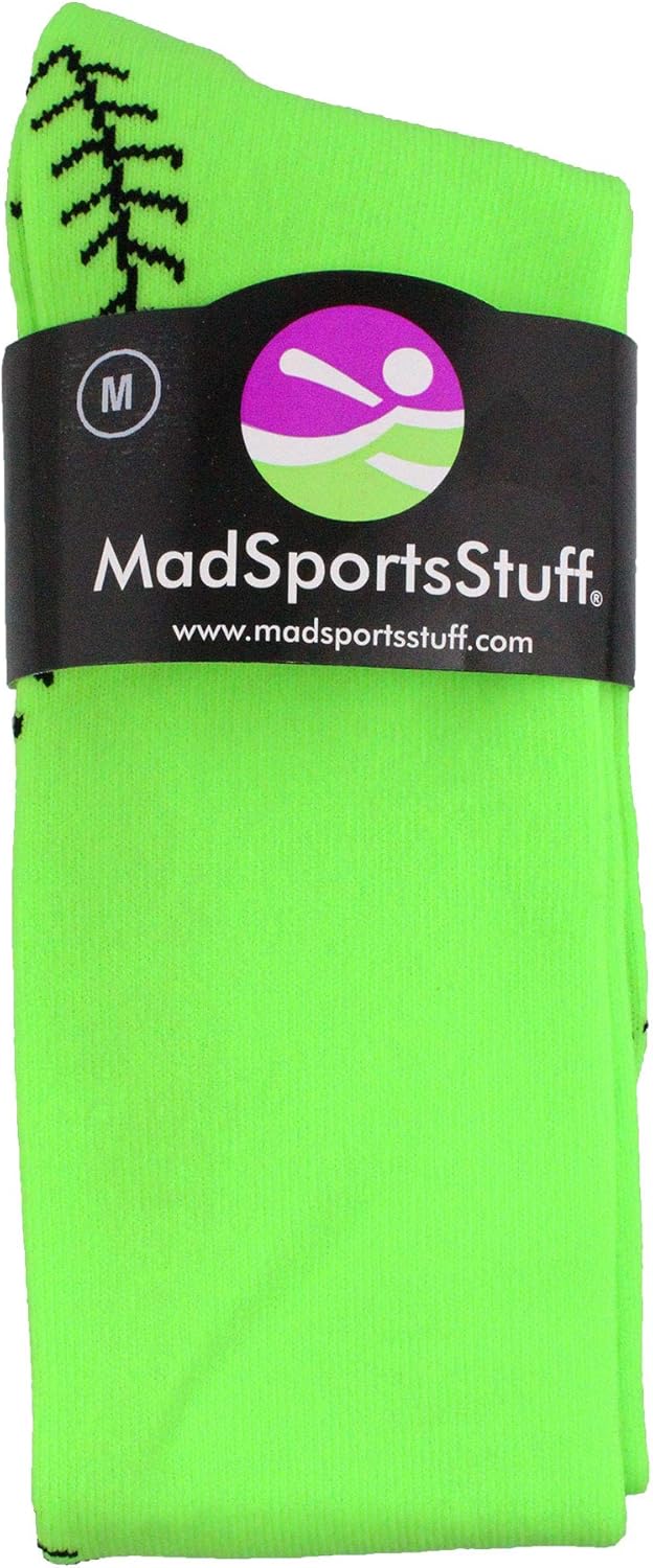 MadSportsStuff Softball Socks with Stitches for Girls and Women Youth and Adult Sizes in Over the Calf Length Kids - Image 4