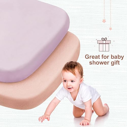 Miniatura 7 de MEILA Sábanas ajustables de moisés compatibles con Chicco LullaGo Anywhere Portable  LE Moisés, 100% algodón jersey junto a la sábana de moisés para