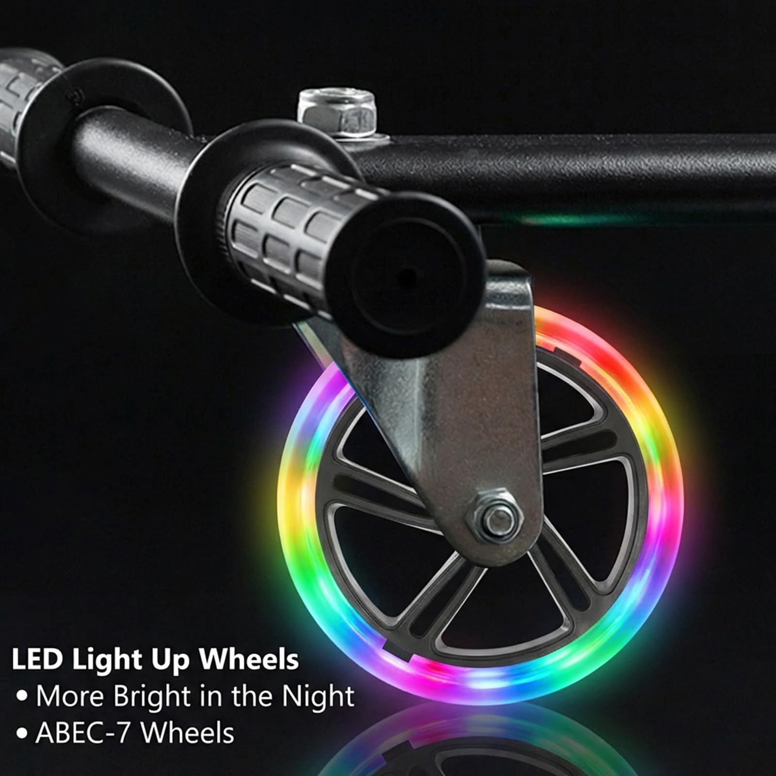 Ruote luminose per scooter: 2 pezzi da 200 mm, ruote di ricambio a LED con cuscinetti ABEC-9, ruote luminose per tutti i tipi di scooter