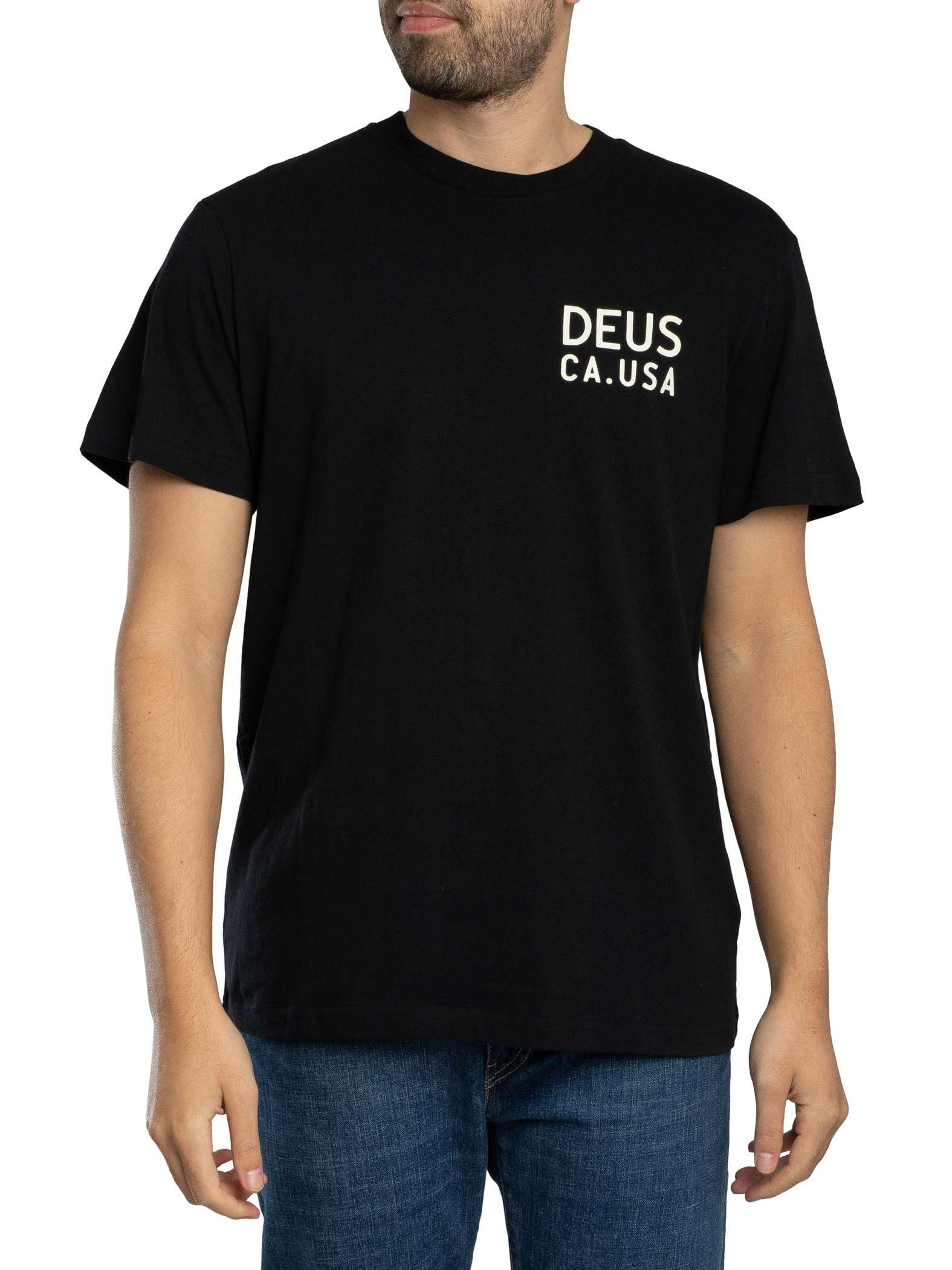 Deus Ex Machina Men's Camber Back Graphic T-Shirt, Black, L