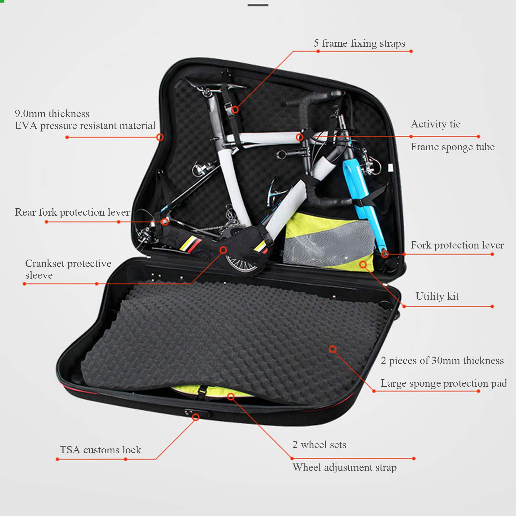 Amazon.co.jp: 自転車自転車航空便トラベルハードケースボックスバッグ 