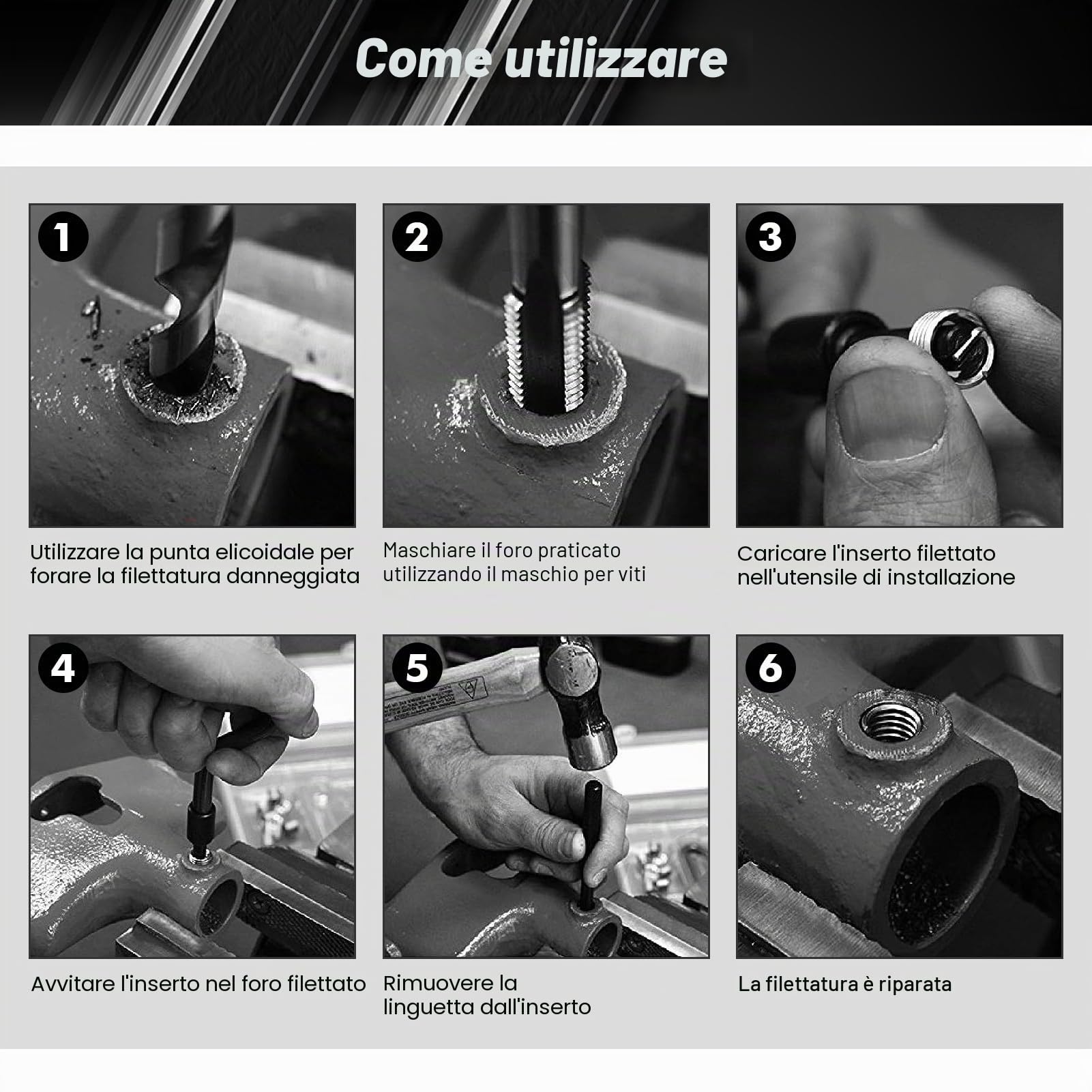 Chiave per Trapano a Spirale in Acciaio Inossidabile M16x2, Kit di