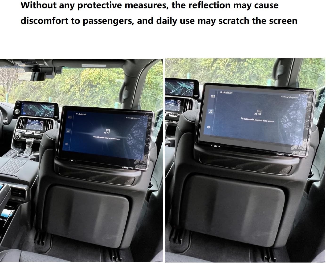 2 Pack Neoprene Rear Screen Protectors for 2023-2025 Lexus LX600 - Waterproof Dustproof Cover with Elastic Edge, Shock Absorbing for Dual Entertainment Displays