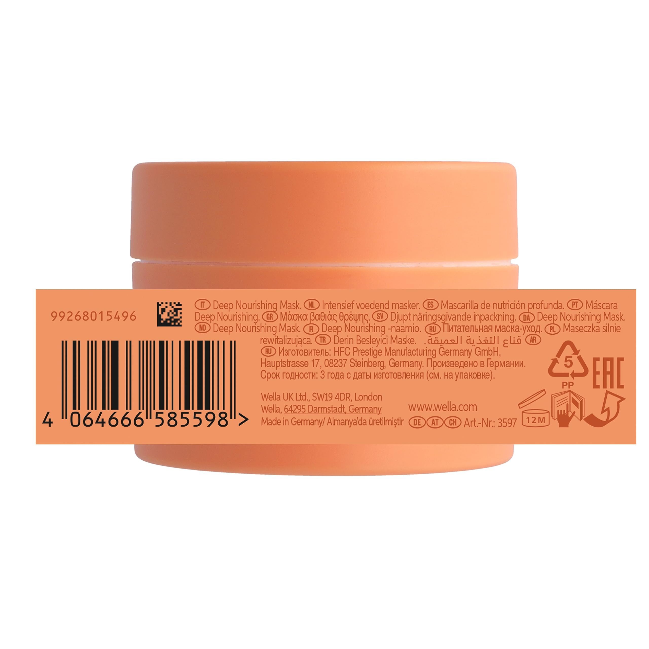 Wella Professionals Invigo Nutri-Enrich Mascarilla Nutrición e Hidratación Profunda Cabello Seco y Dañado Vitamina E