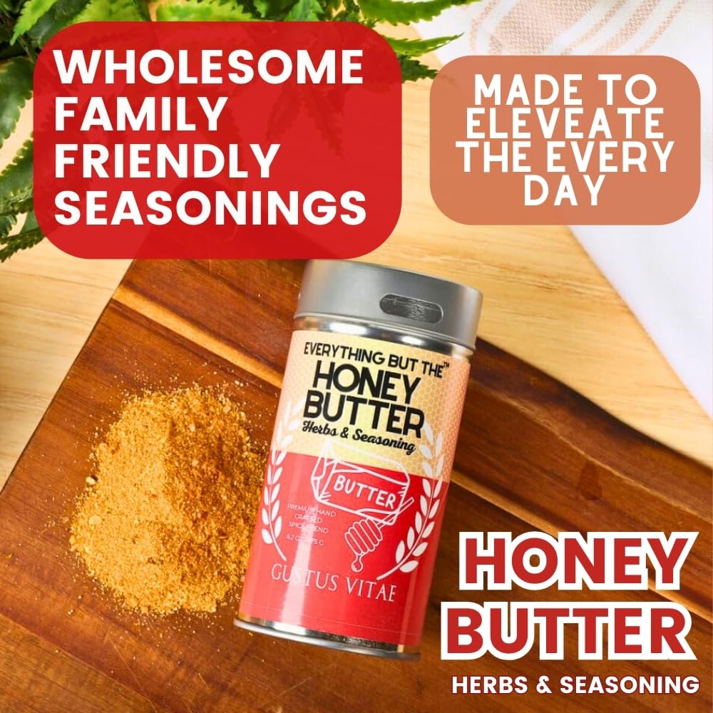 Everything But The Honey Butter Herbs & Seasoning Gourmet Seasoning, Artisanal Spice Blend | All Natural, Non GMO | Small Batch, Hand Made | Made in USA | No MSG or Artificial Ingredients | GLP-1 Friendly | Sustainably Sourced, Ultra Premium Spice Mix | Bougie BBQ | Gustus Vitae - Image 6