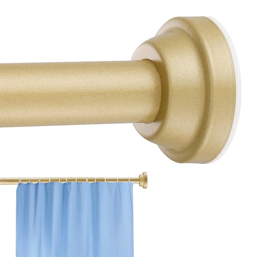 Shower Curtain Rod Gold Tension Extra long Shower Curtain Rods Adjustable 30 to 100 Inch Spring Stainless Steel No Drilling Shower Rod for Bathroom Windows Closet No Slip No Rust