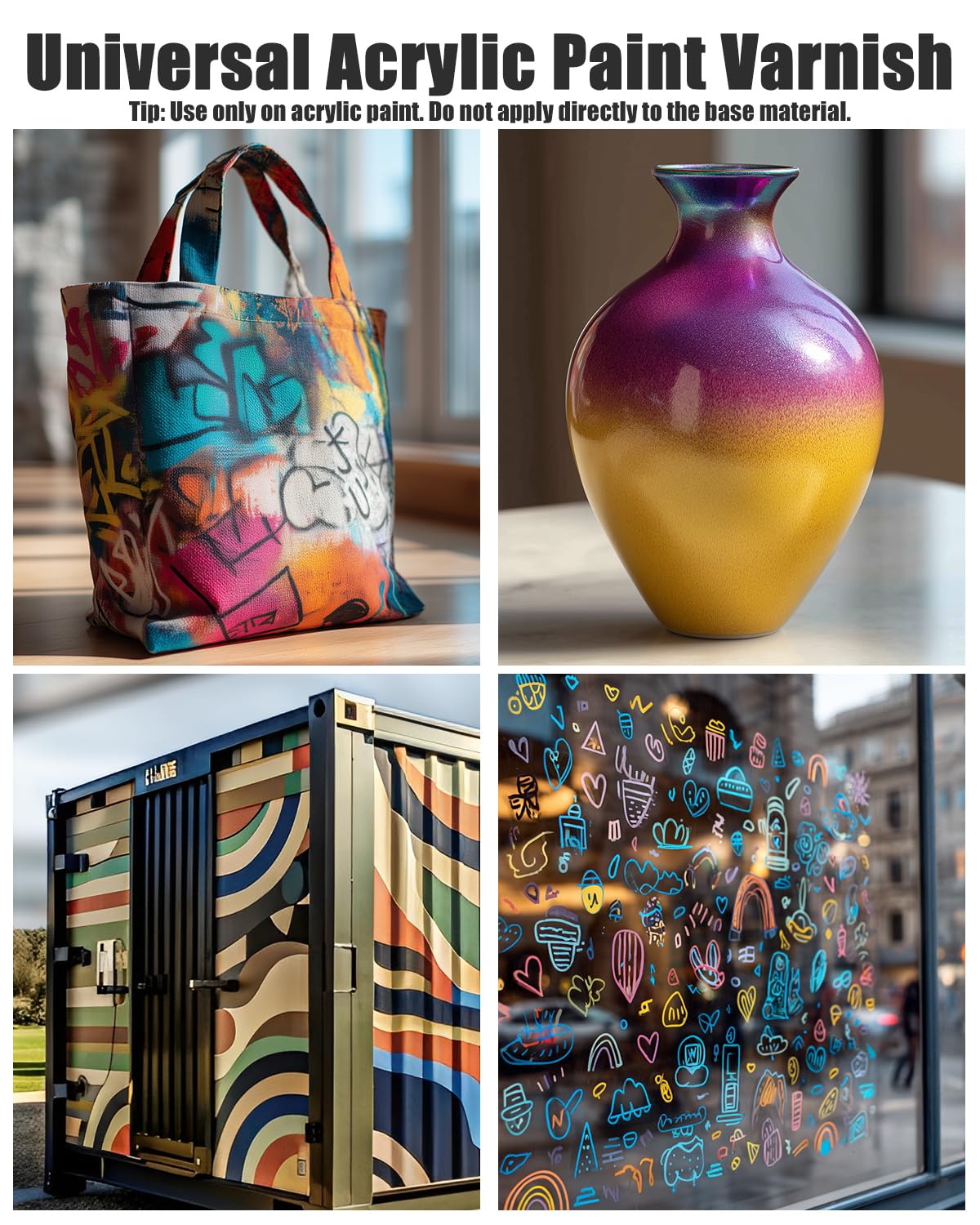 Acrylic Varnish Gloss 8.45 fl oz / 250 ml, Anti-Yellowing/Fading/Cracking Acrylic Paint Sealer, Waterproof, Stain & Moisture Resistant Coating, Brushable and Sprayable