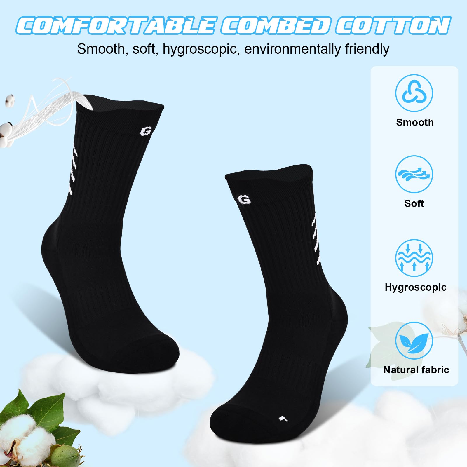 Grip - Calcetines de fútbol para hombre y joven, antideslizantes, para fútbol, rugby, talla 9-12, color negro, talla L, 4 pares, Negro-4 pares, Large