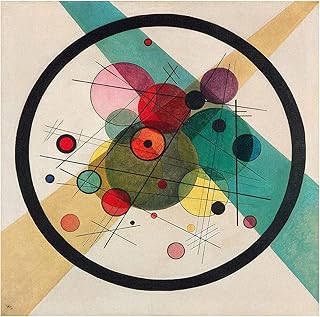 Legendarte - Stampa su tela - Cerchi in un Cerchio - Wassily Kandinsky - Quadro su Tela, Decorazione Parete cm. 50x50