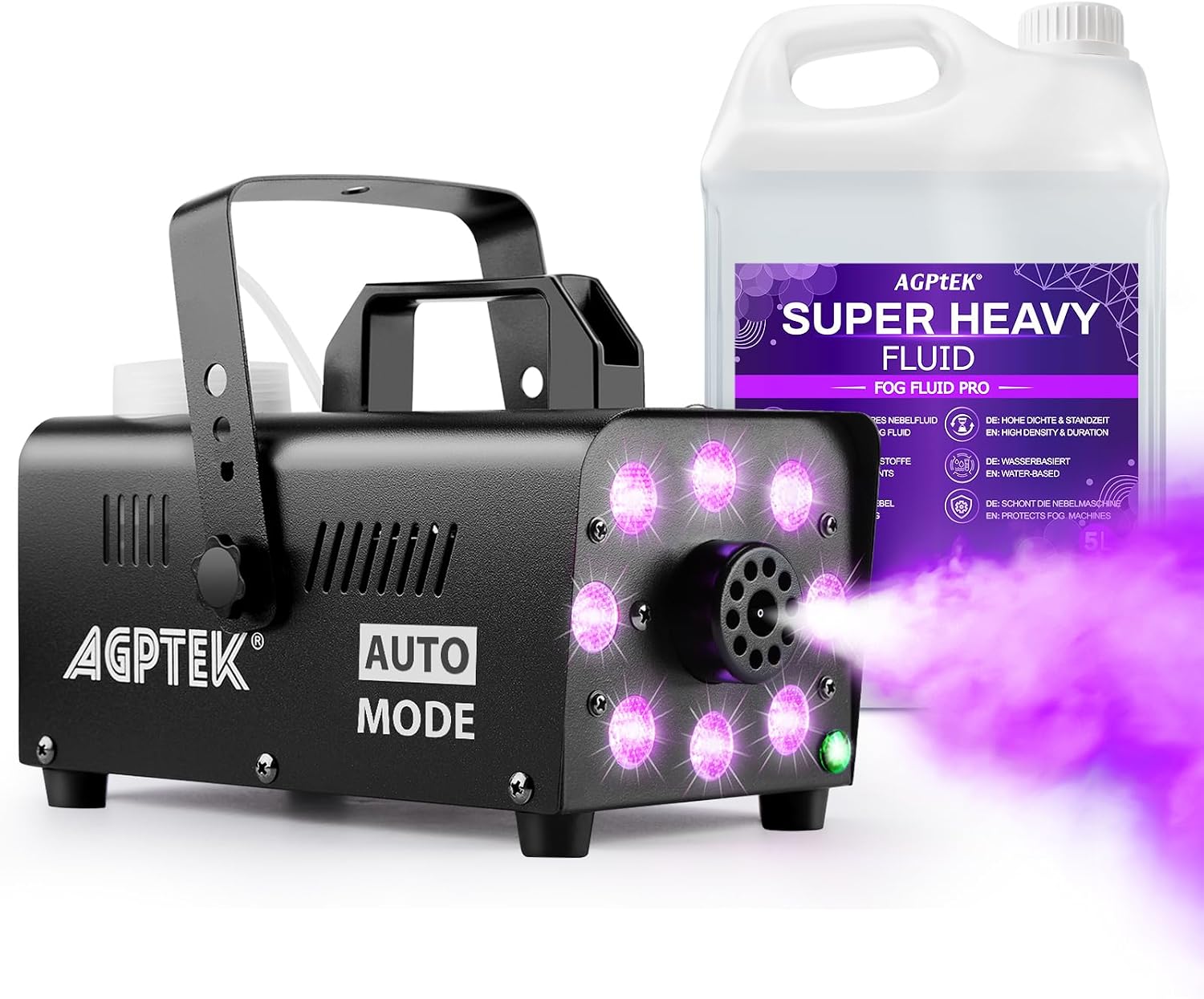 AGPtEK Nebelmaschine & 5L Nebelfluid mit hoher Dichte Set