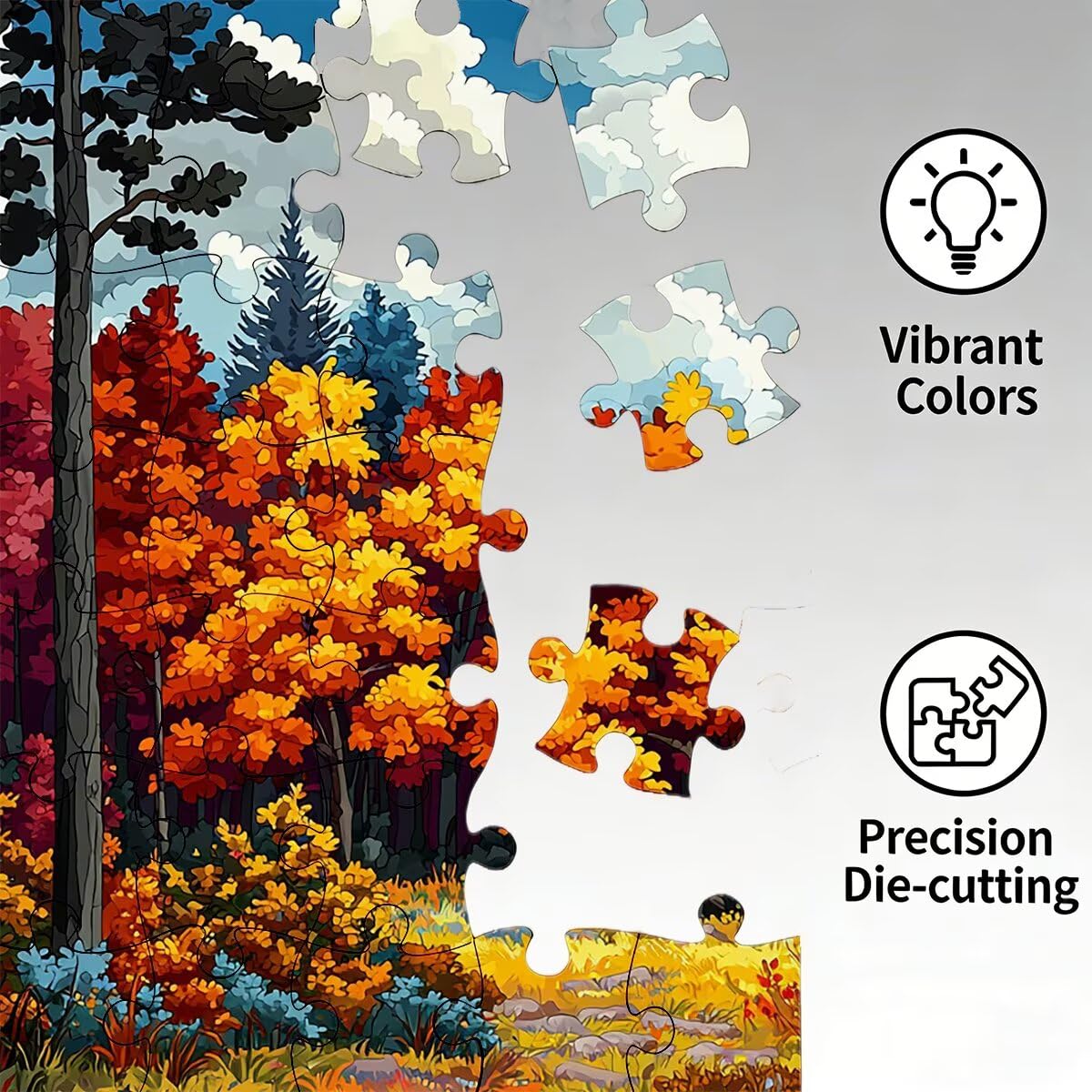 Puzzle 3000 elementów dla dorosłych, puzzle 3000 elementów krajobraz, jesienne puzzle dla dorosłych z wykwintnym pudełkiem do pakowania, gry edukacyjne, duże drewniane puzzle, prezent dla kobiet