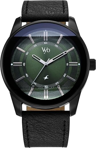 Fastrack Vyb Drift Quartz Analog Green Dial Watch for Men