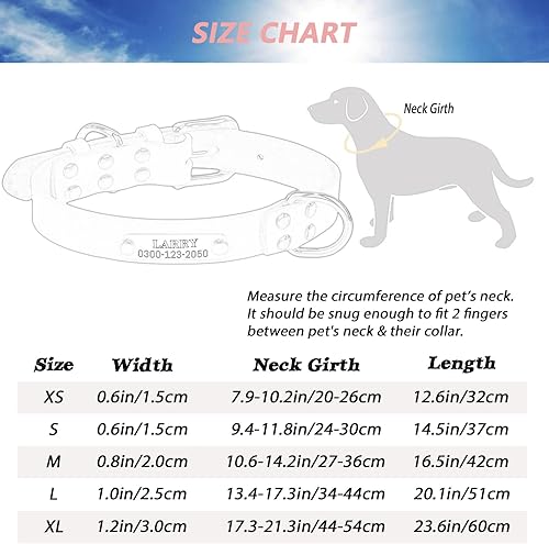 Miniatura 7 de Collar de perro de cuero genuino hecho a mano personalizado con nombre para cachorro, pequeño, mediano, grande, macho hembra