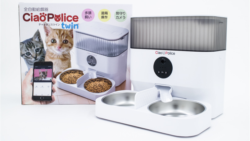 Amazon | FUNKS 自動給餌器 チャオポリスツイン 自動餌やり機 多頭飼い 
