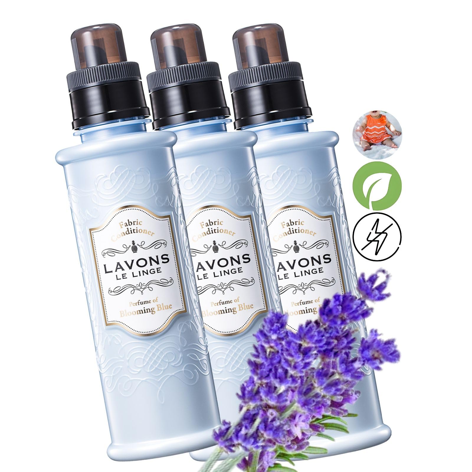 LAVONS Natural Fabric Conditioner for Sensitive Skin, Plant-Based Laundry Softener for Baby & Pet, Reduces Fabric Wrinkles, Long-Lasting Scent & Odor