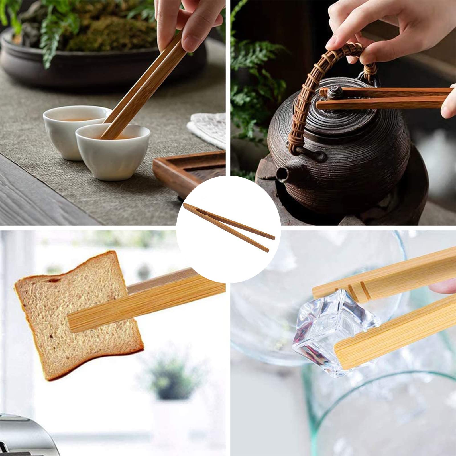 12 Pezzo Pinze Legno Cucina, Pinze per barbecue in legno, Toast in