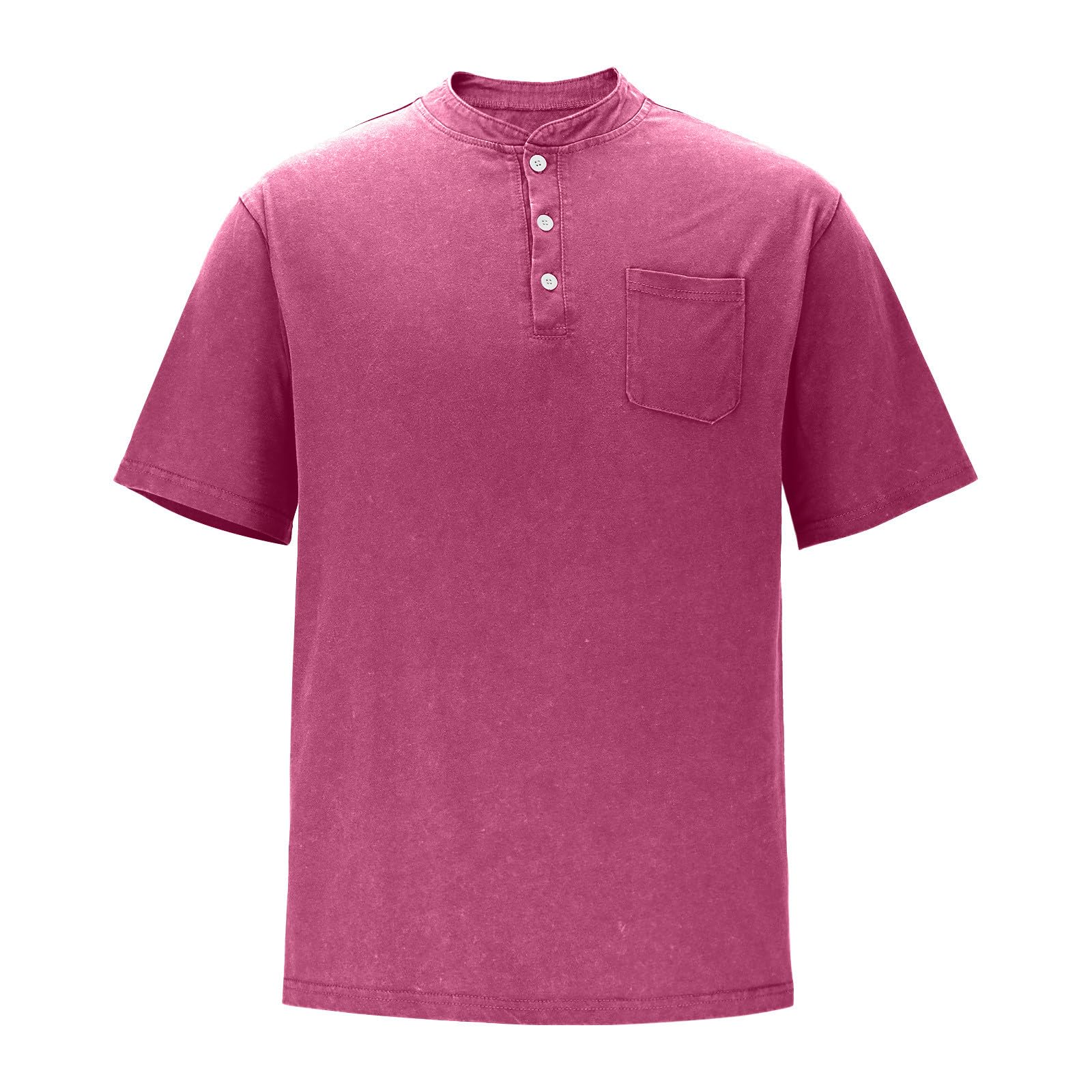 Henley Shirt Herren Kurzarm Baumwolle Henley T-Shirts Basic Sommer Tee Shirts Vintage Tshirts Loose Fit Sport Tshirt Lässige Sportshirt Klassische Poloshirt Casual Männer Oberteile Sommerhemd