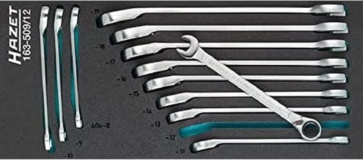 HAZET 163-509/12 - RATCHETING COMB WRENCH SET