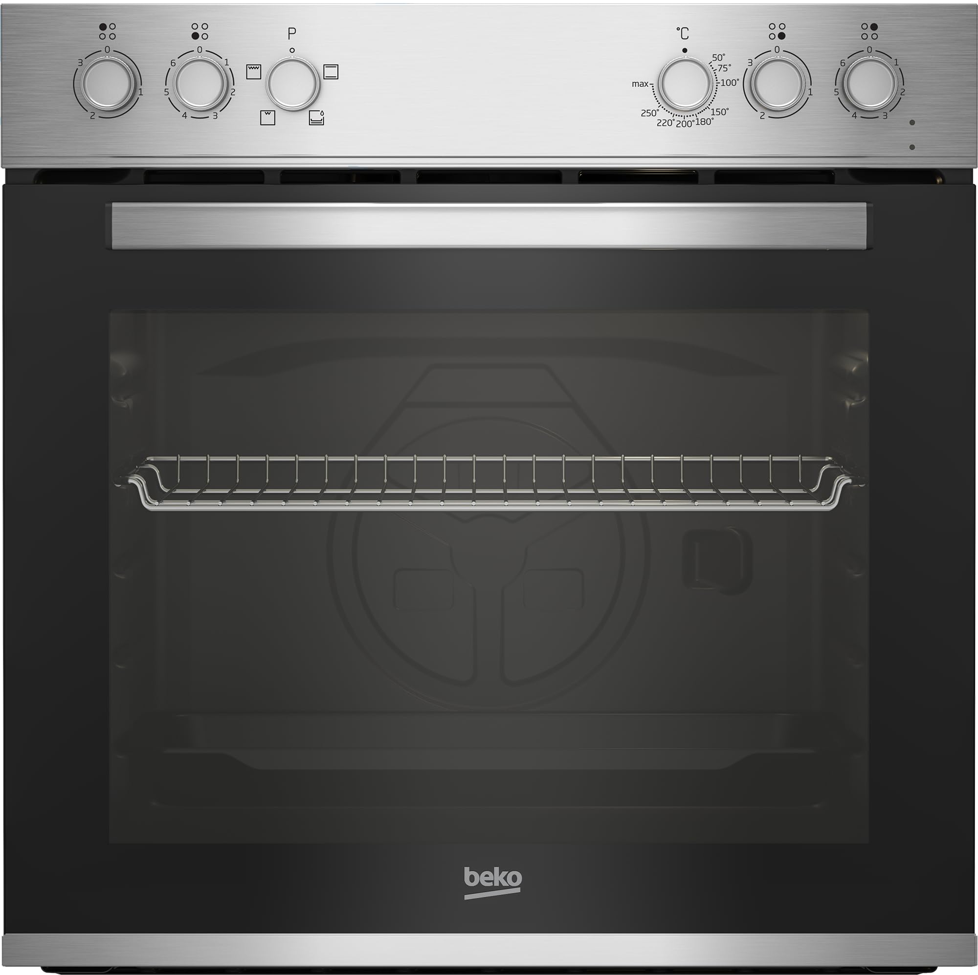 Beko BBUC12020X Einbau-Herd-Set Multifunktionsofen 4 Heizarten Glaskeramik-Kochfeld SteamShine-Reinigung herausnehmbare Vollglas-Innentür Schwarz Edelstahl