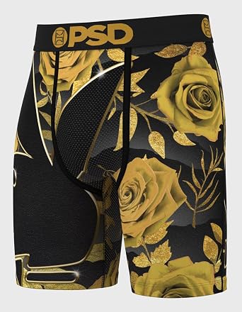 PSD Men's PB Gold Petals Boxer Brief, Multi, M