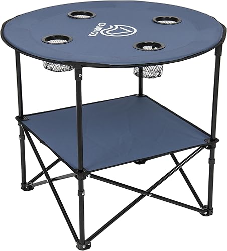Miniatura 5 de CAMP & GO 28" Mesa plegable portátil redonda de tela ligera para playa, azul pizarra