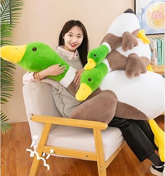 Mallard Duck Stuffed Animal, Duck Plush Pillow, Green Duck Stuffed Plush Toy, Gift for Kids Adults (29 inch)