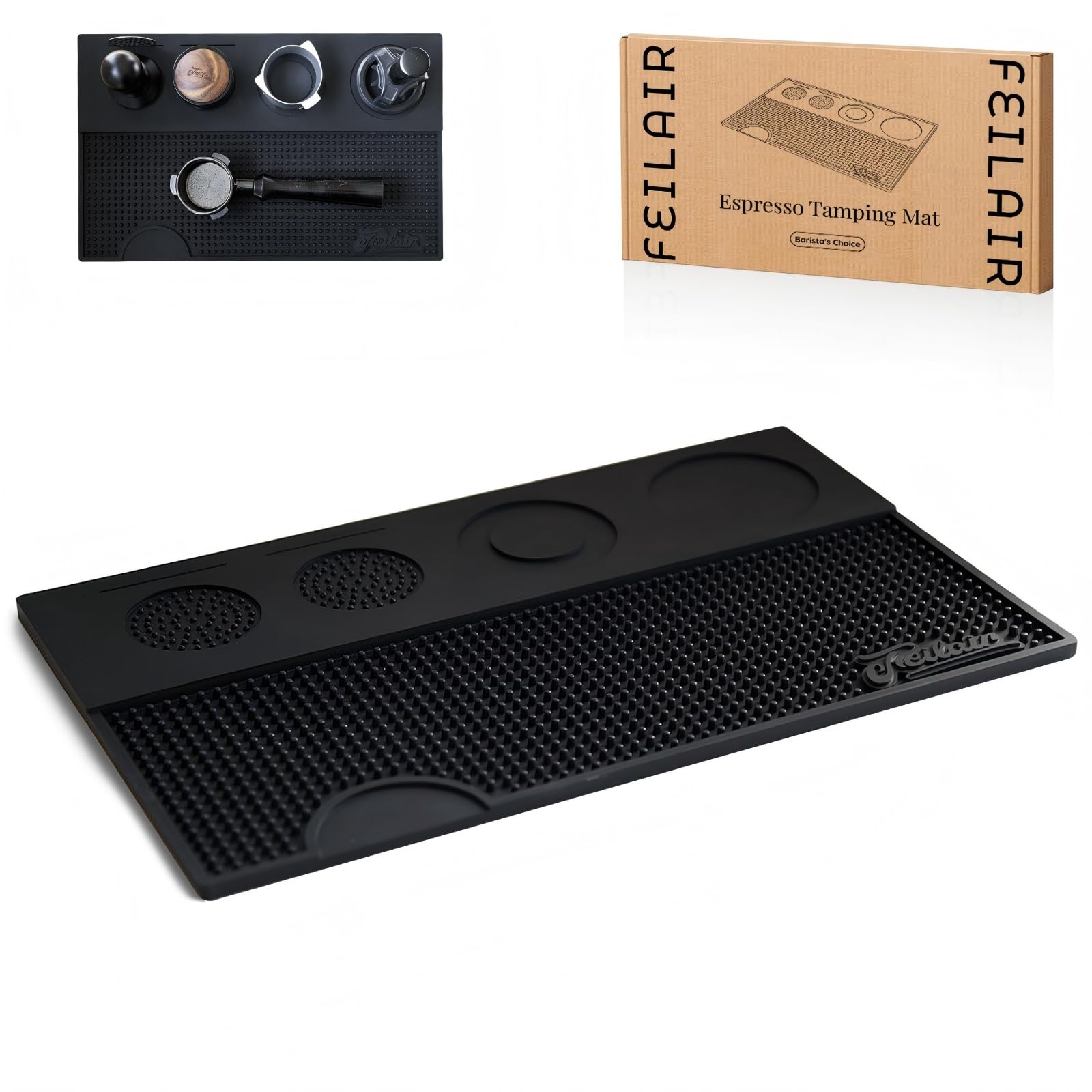 Espresso Tamping Mat - Coffee Pad for 51/54/58mm Tools, Black