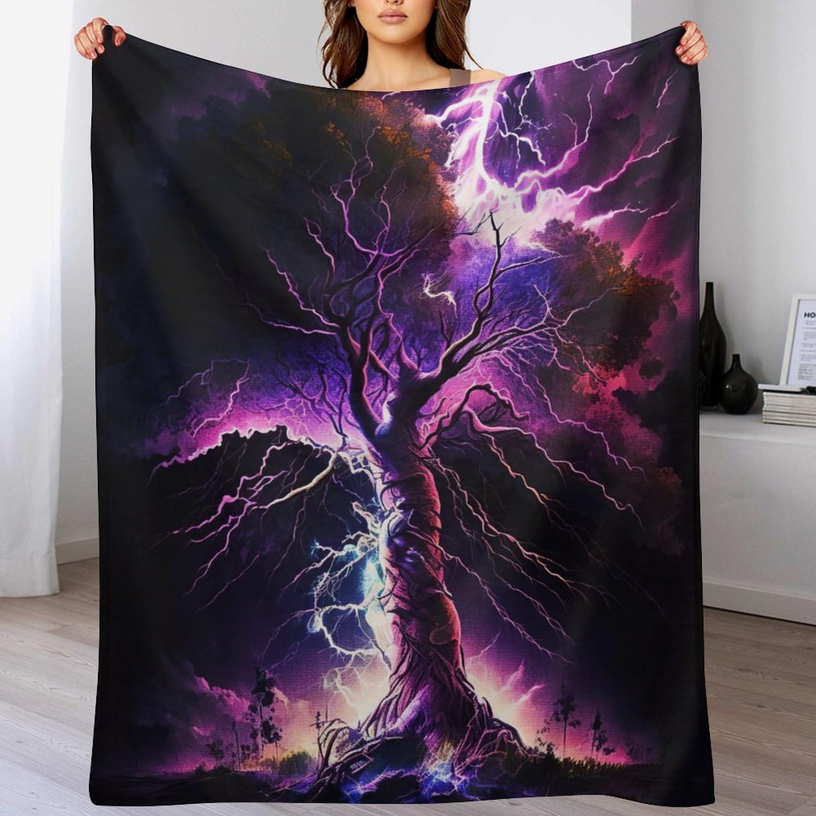 Manta de forro polar para sofá con diseño de árbol de la vida ideal para noches frías de cine