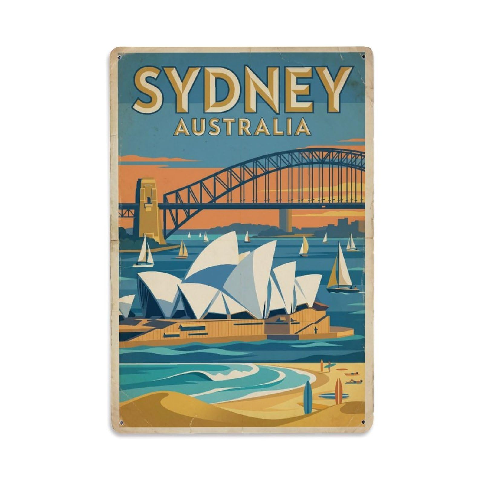 Australia Sydney Travel Destination Heritage Metal Tin Sign