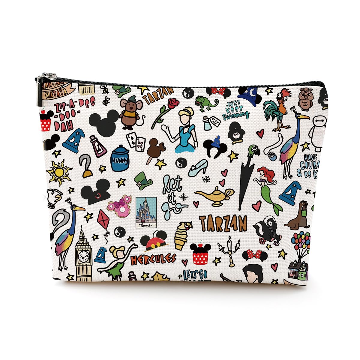 Magic Kingdom Gift Fairytale Fans Cosmetic Bag Movie Characters Collage Makeup Bag Fairy Tales Gifts Cartoon Character Lover Gift Mouse Travel