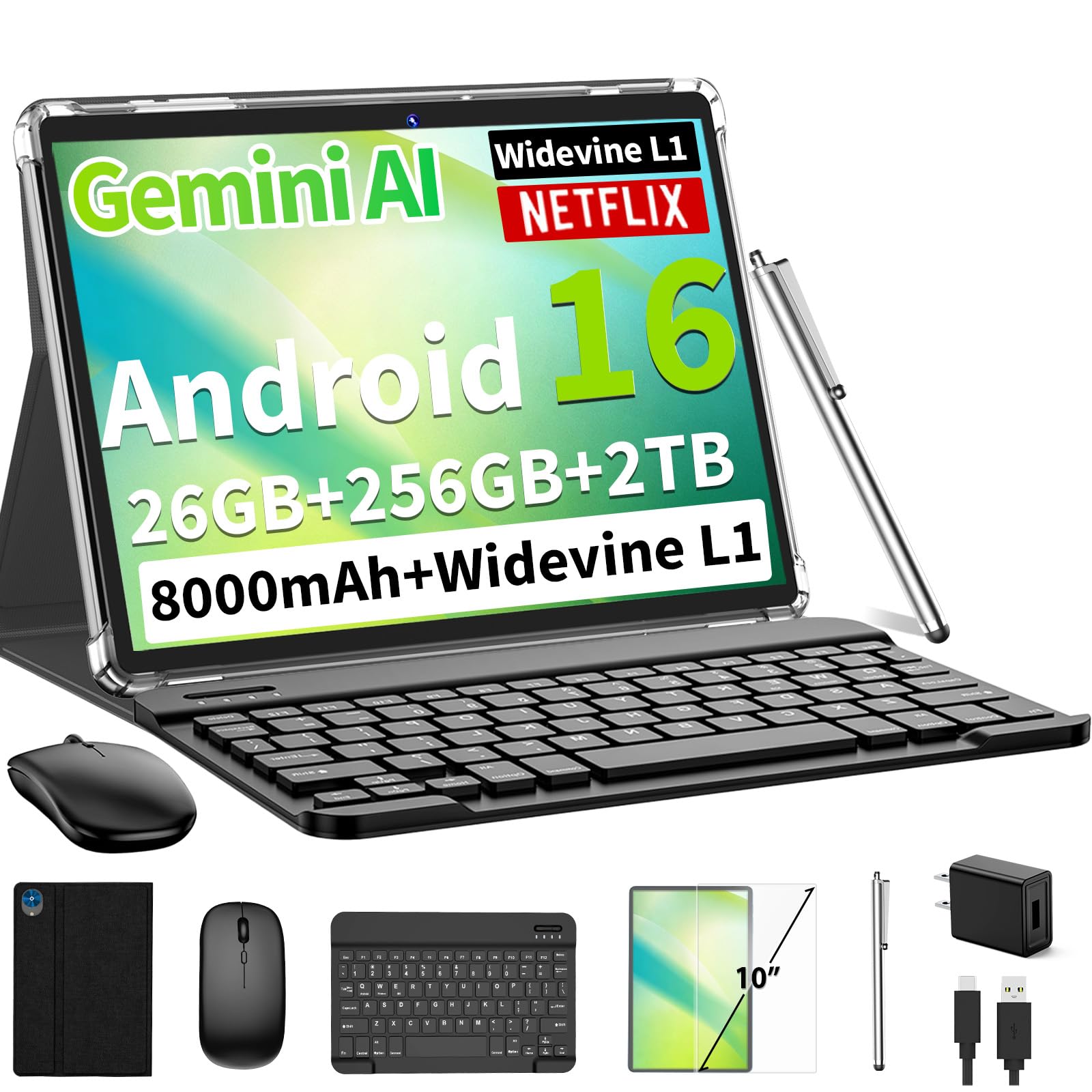 Android 16 Tablet with Keyboard