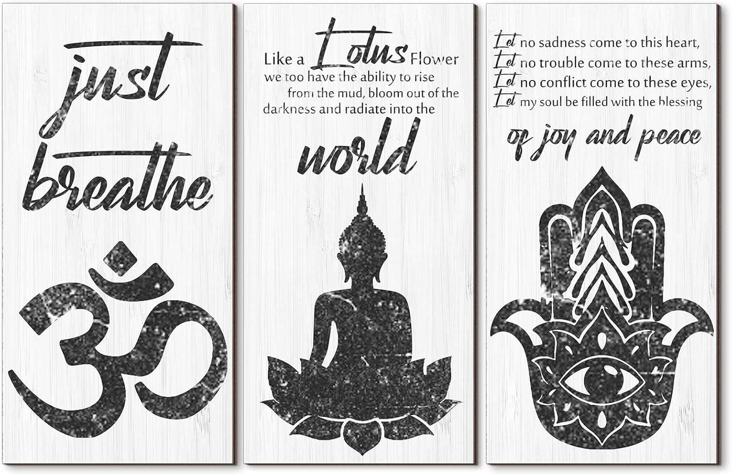 Blulu 3 Pcs Buddha Quotes Inspirational Wall Decors Meditation Zen Wooden Hanging Meditation Buddha Wall Arts for Home Living Room Yoga Decorations Blulu 3 Pcs Buddha Quotes Inspirational Wall Decors Meditation Zen Wooden Hanging Meditation Buddha Wall Arts for Home Living Room Yoga Decorations