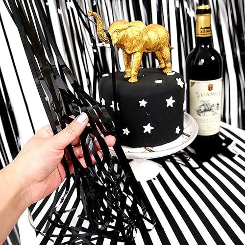 Miniatura 9 de CCINEE Paquete de 3 accesorios para cabina de fotos de calabaza naranja, cortinas de flecos de aluminio de 3.3 x 6.6 pies, telón de fondo de fotos,