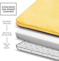 Vista 6 de Clara Clark - Tapete para baño, de espuma viscoelástica, terciopelo y felpa ultra suave, antideslizante, lavable a máquina y de secado rápido, de 17