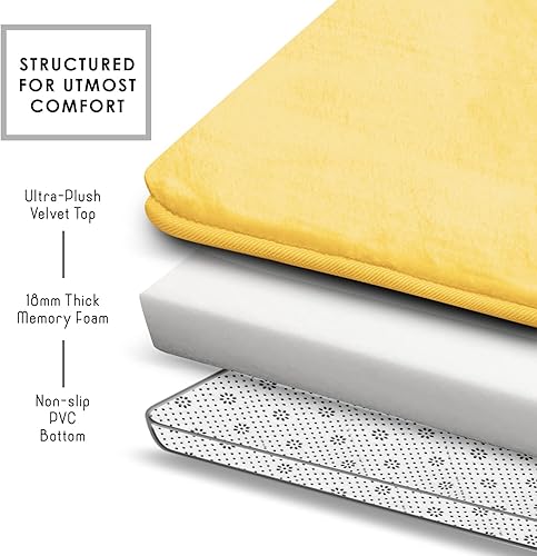 Miniatura 6 de Clara Clark - Tapete para baño, de espuma viscoelástica, terciopelo y felpa ultra suave, antideslizante, lavable a máquina y de secado rápido, de 17