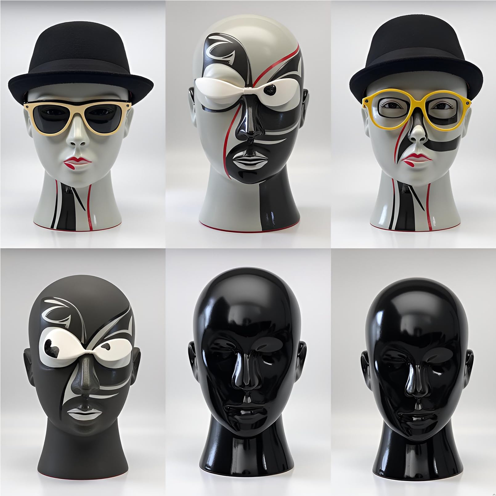Mannequin-Kopf, männlich – Professioneller Kosmetik-Übungskopf für die Präsentation von Headsets, Kopfhörern, Spielkonsolen, Hüten, Perücken und Schmuck（L20-LH）